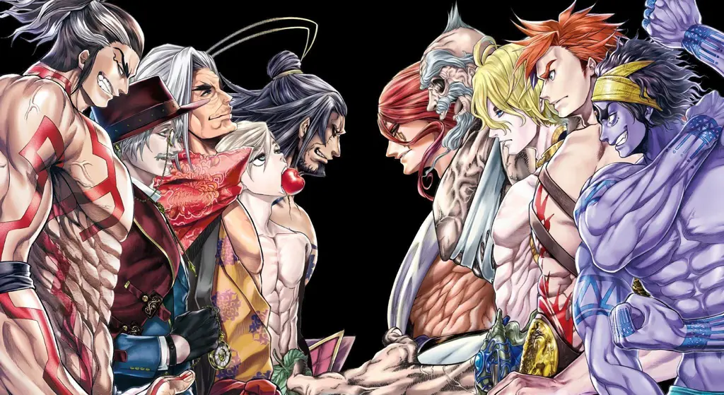 Para petarung dari dunia manusia dan dewa Karakter-karakter utama dalam anime Record of Ragnarok
