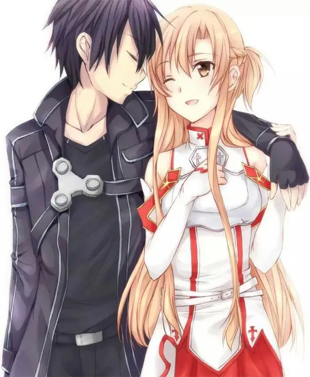 Kirito dan Asuna, pasangan ikonik SAO Gambar Kirito dan Asuna dari Sword Art Online