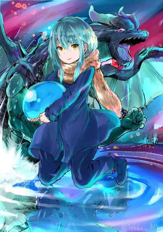 Rimuru, karakter utama Tensura Gambar fanart Rimuru Tempest