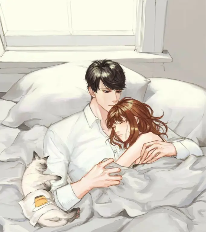 Adegan romantis dalam anime semi Pasangan anime dalam adegan romantis