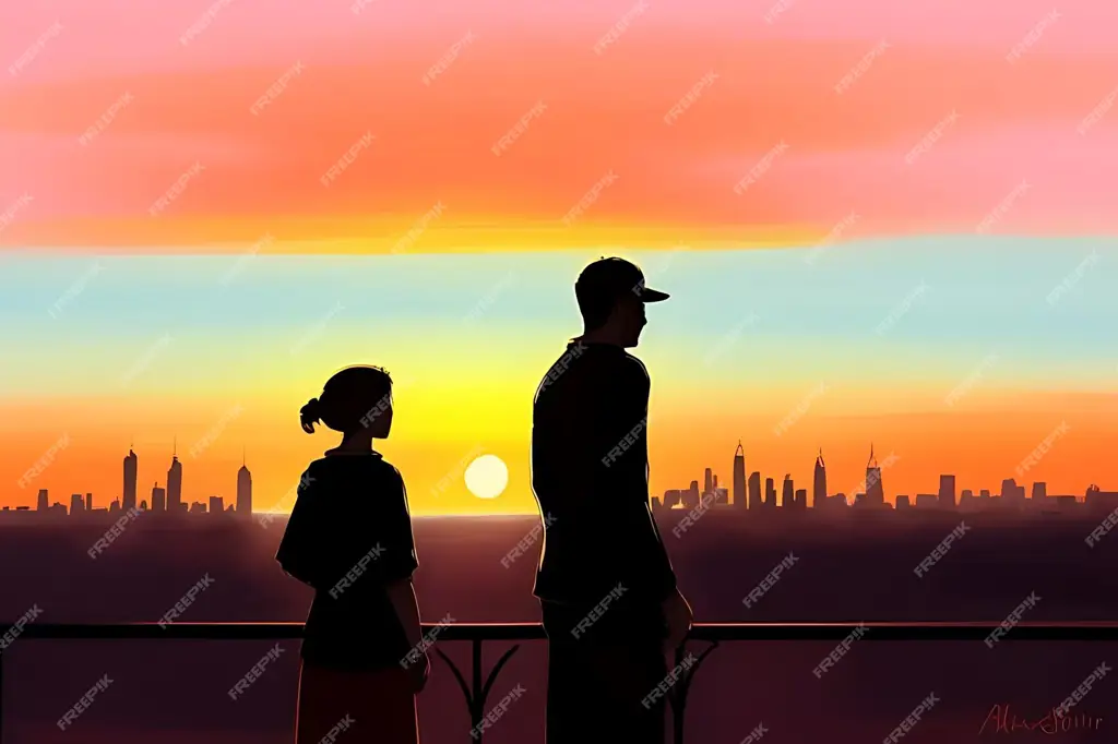 Ilustrasi pasangan Wakana dan Izumi Ilustrasi pasangan romantis dari anime