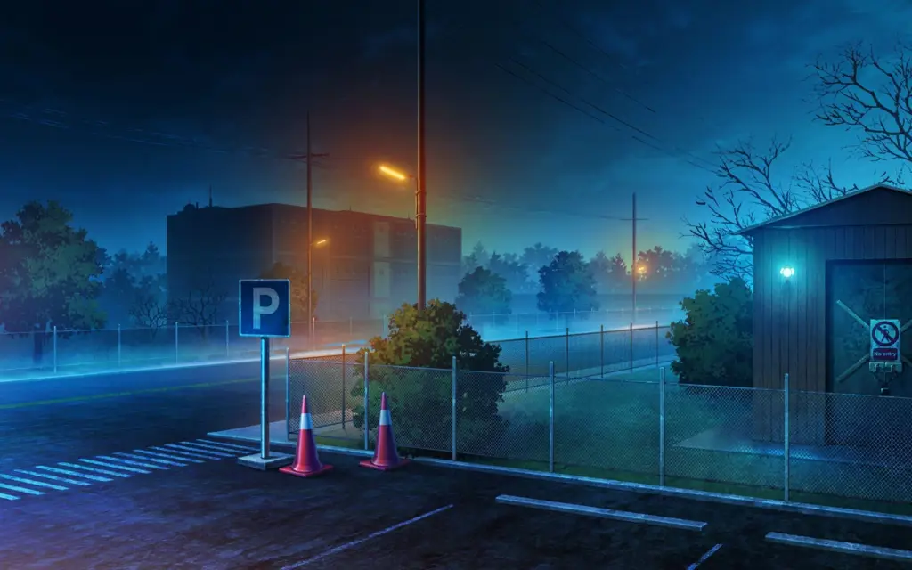 Latar kota malam yang indah dalam anime Gambar latar belakang kota malam anime