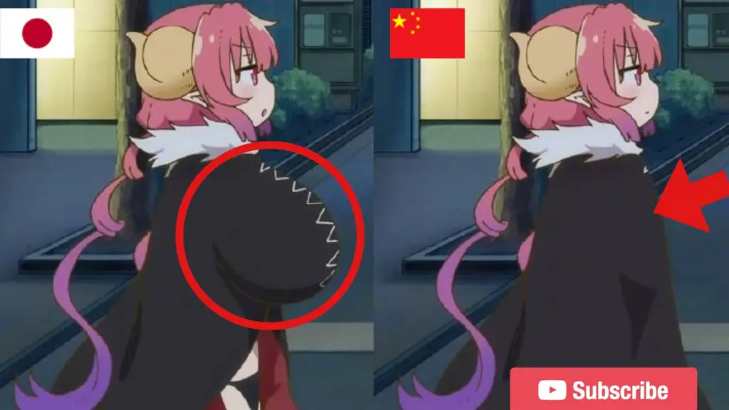 Ilustrasi sensor dalam adegan anime Contoh sensor dalam anime
