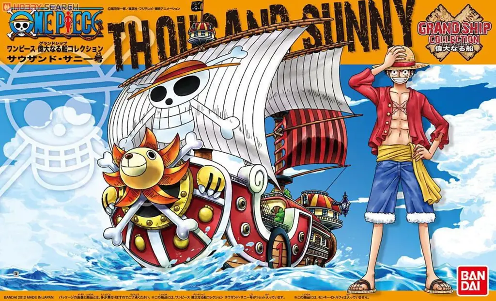Thousand Sunny, kapal andalan kru Topi Jerami Gambar kapal Thousand Sunny dari anime One Piece