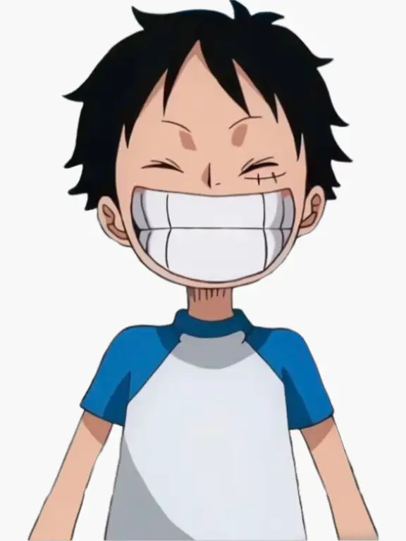Luffy, kapten kru Topi Jerami yang ceria Gambar Luffy tersenyum
