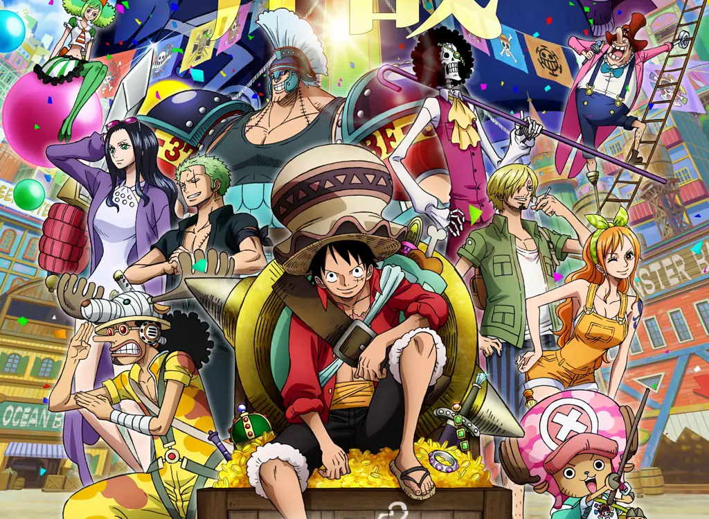 Menikmati One Piece Tanpa Iklan Karakter One Piece menonton anime bersama