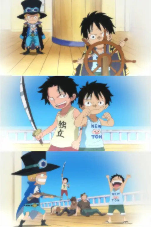Menikmati One Piece Bersama Teman Para penggemar One Piece menonton bersama