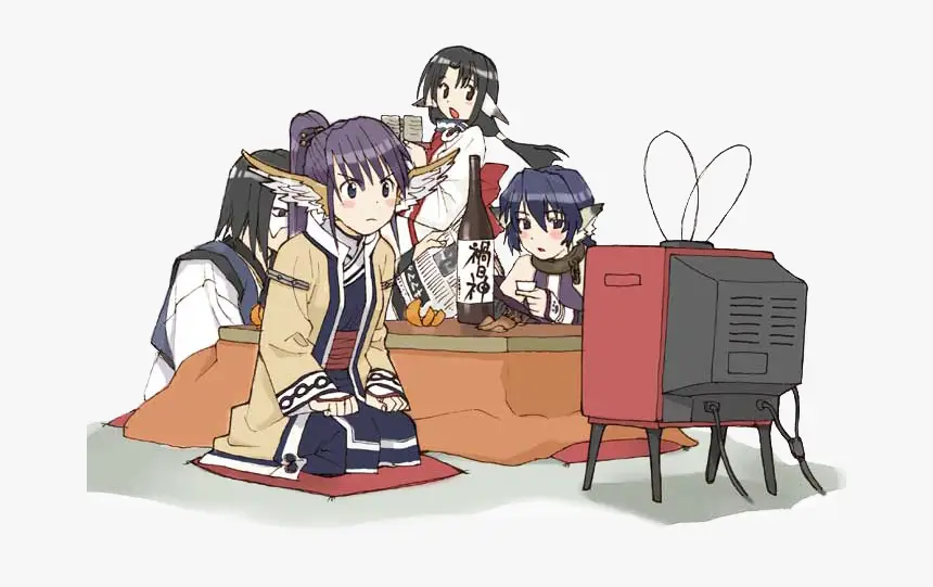 Menonton Anime dengan Aman dan Nyaman Gambar ilustrasi karakter anime menonton televisi dengan nyaman di rumah