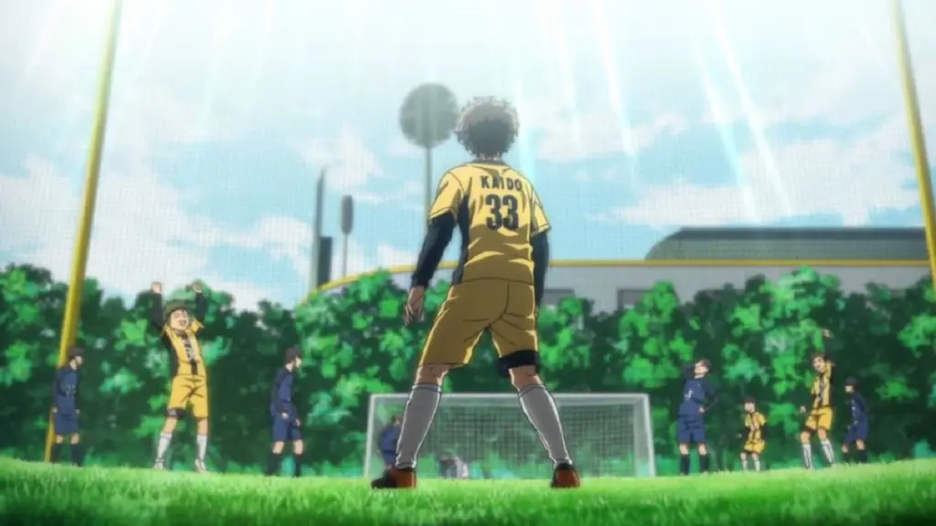 Adegan pertandingan sepak bola yang seru Pertandingan sepak bola di anime Ao Ashi
