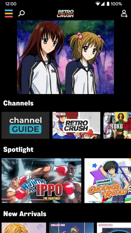 Contoh antarmuka aplikasi streaming anime Antarmuka aplikasi streaming anime berkualitas tinggi