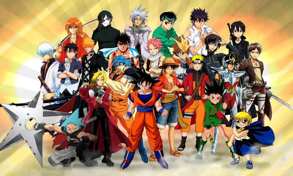 Ilustrasi karakter anime Berbagai karakter anime