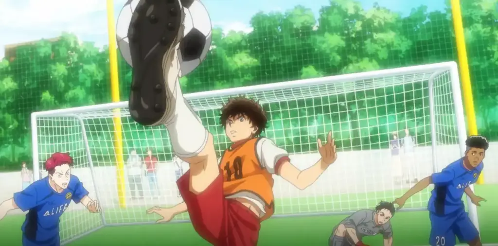 Adegan Pertandingan Sepak Bola di Ao Ashi Adegan Anime Ao Ashi yang menegangkan