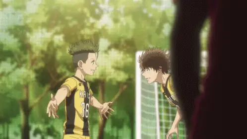 Pertandingan Sepak Bola yang Seru Lapangan sepak bola dalam Anime Ao Ashi