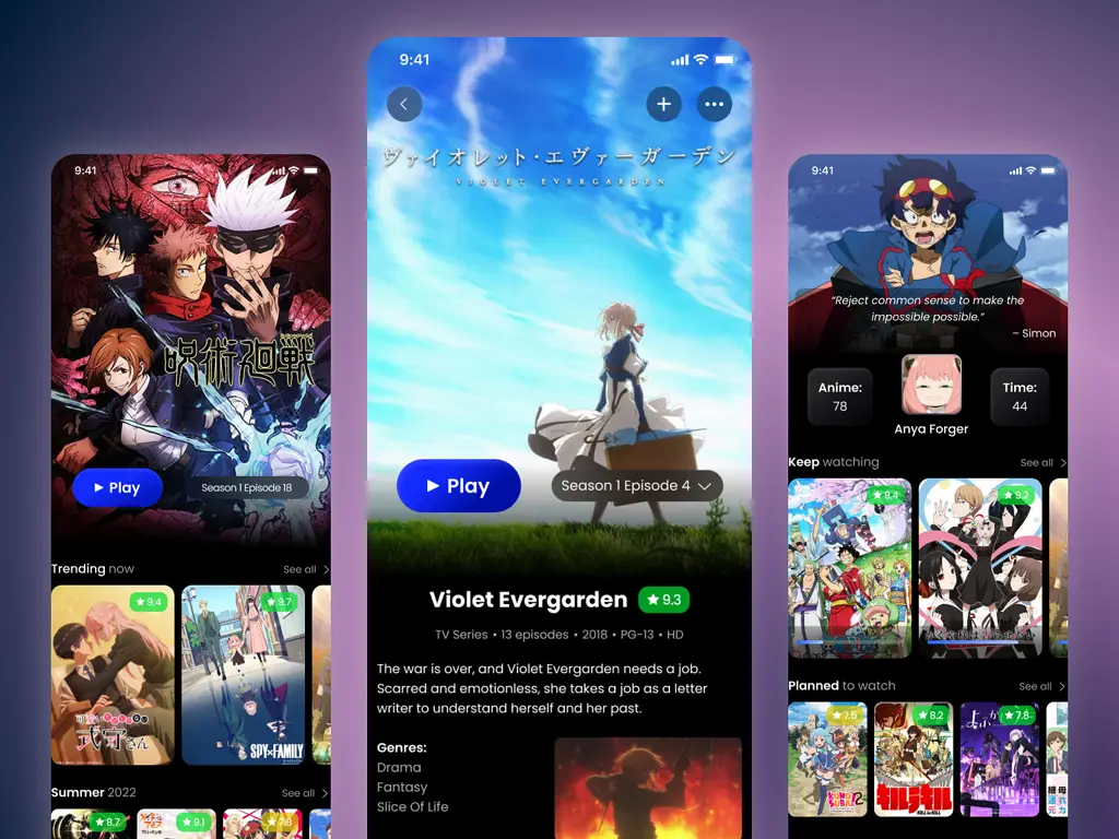 Cari Aplikasi dengan Antarmuka yang Mudah Digunakan Antarmuka aplikasi streaming anime