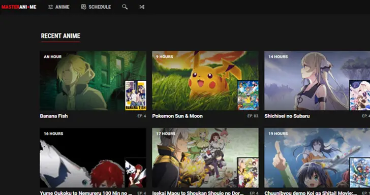 Contoh tampilan situs streaming anime Antarmuka situs streaming anime