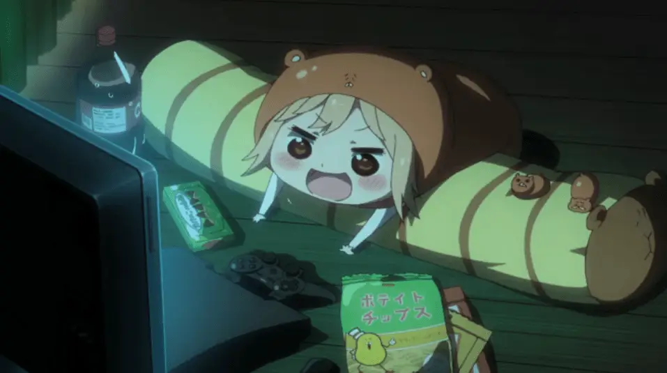 Menikmati anime bersama Karakter anime menonton anime