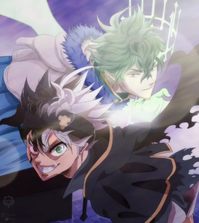 Persahabatan Asta dan Yuno yang kuat Gambar Asta dan Yuno dalam anime Black Clover
