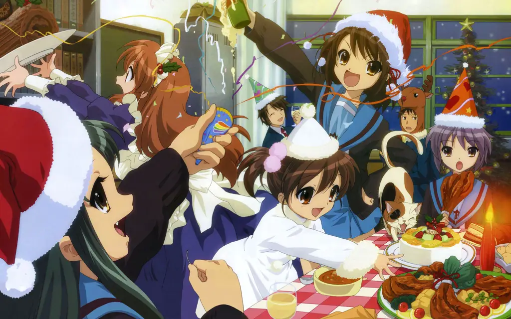 Menikmati Anime Bersama Teman Sebuah pesta nonton anime dengan teman-teman