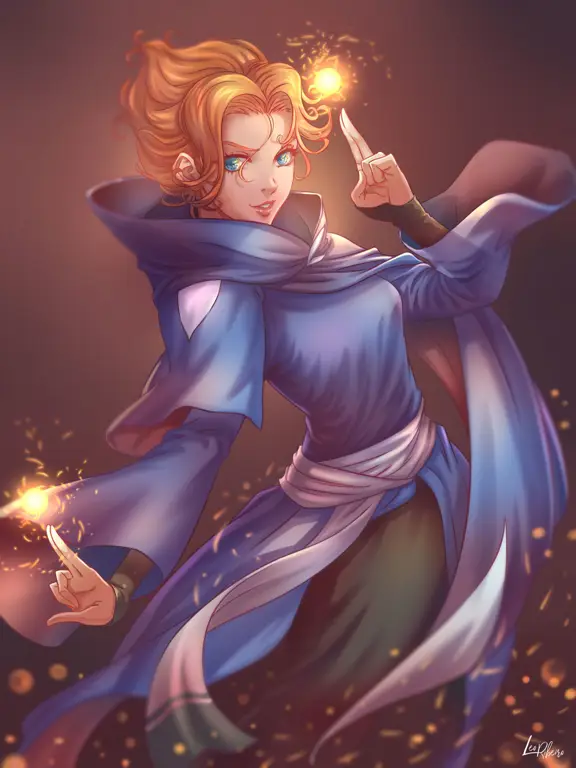 Sypha Belnades, karakter Anime Castlevania Gambar penggemar Sypha Belnades dari Castlevania