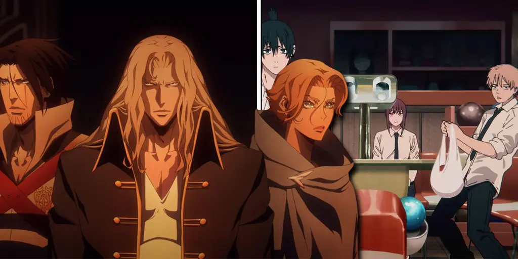 Perbandingan fitur utama game dan anime Castlevania Grafik perbandingan game Castlevania dan anime Castlevania