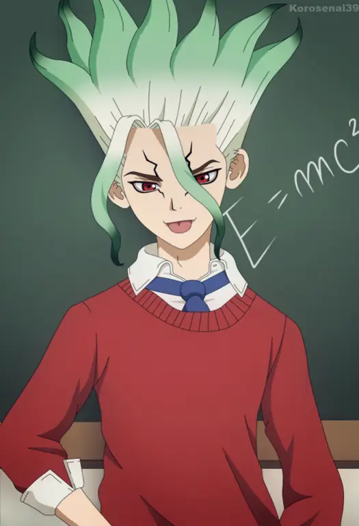 Protagonis dari Doctor Stone, Senku Ishigami Gambar Senku Ishigami dari anime Doctor Stone