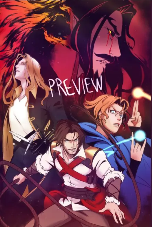 Seni kunci anime Castlevania yang menampilkan Trevor Belmont, Sypha Belnades, dan Alucard. Seni kunci anime Castlevania yang menampilkan Trevor Belmont, Sypha Belnades, dan Alucard.