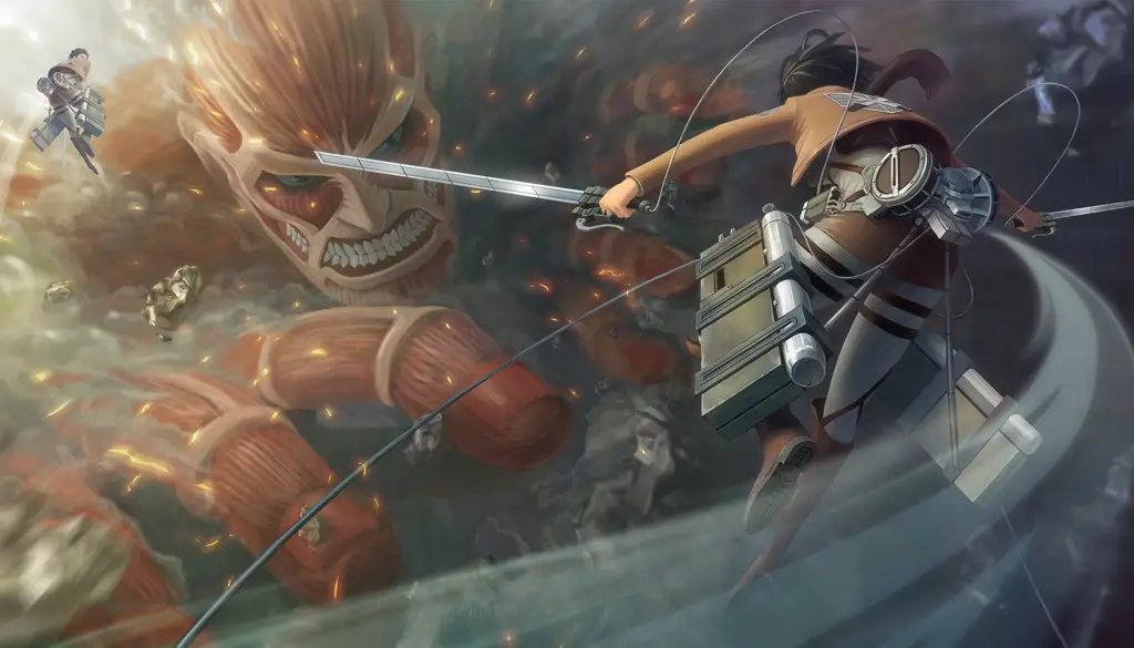 Attack on Titan: Pertempuran melawan Titan Adegan anime Attack on Titan dengan dubbing Indonesia