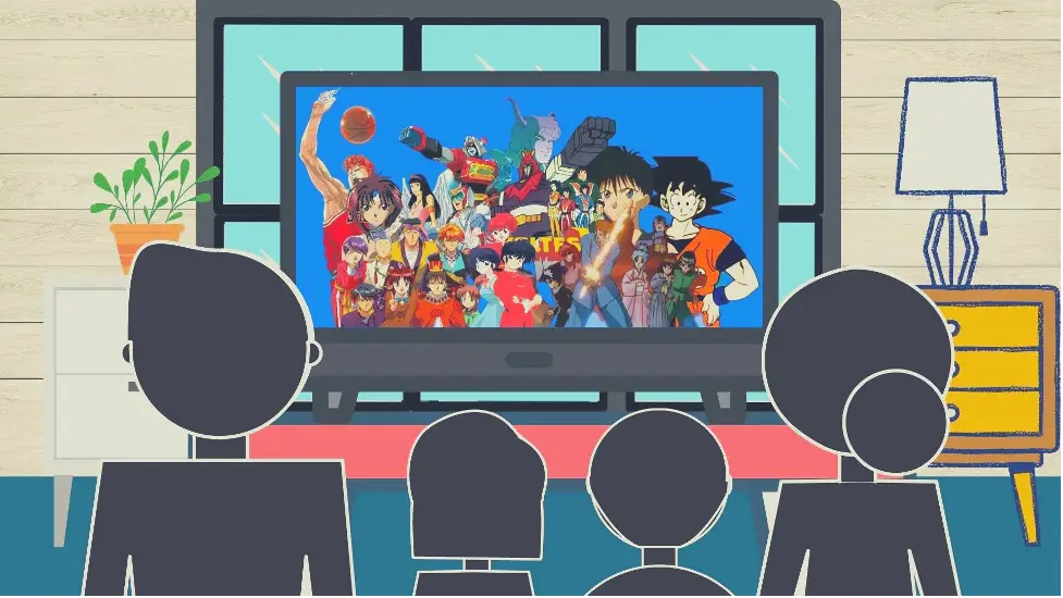 Cara Menikmati Anime Dub Indo Gambar berbagai perangkat untuk menonton anime, seperti laptop, smartphone, dan tablet
