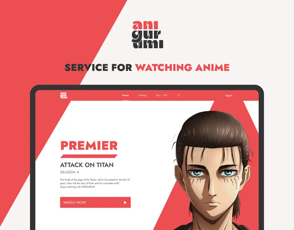 Contoh tampilan situs streaming anime Antarmuka website streaming anime