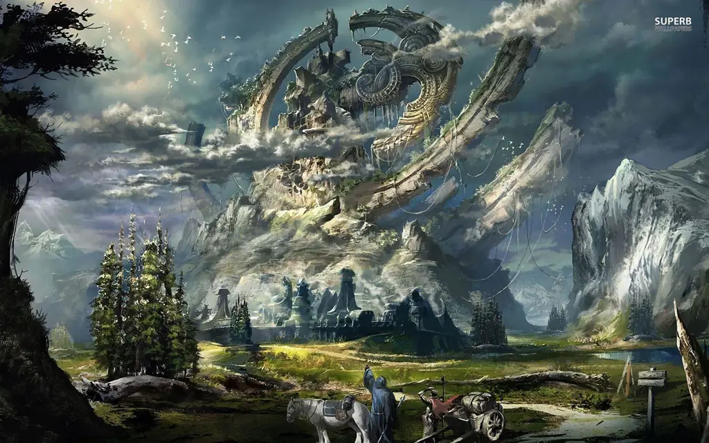 Dunia Fantasi Anime Isekai Pemandangan anime fantasi yang menakjubkan
