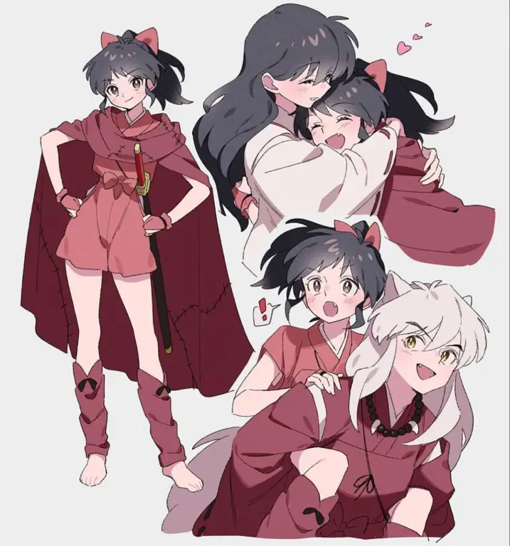 Ilustrasi Inuyasha dan Kagome Gambar fanart Inuyasha dan Kagome