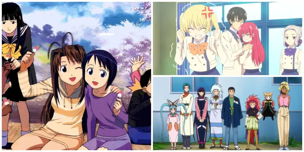 Momen lucu dalam anime harem Gambar adegan komedi anime harem