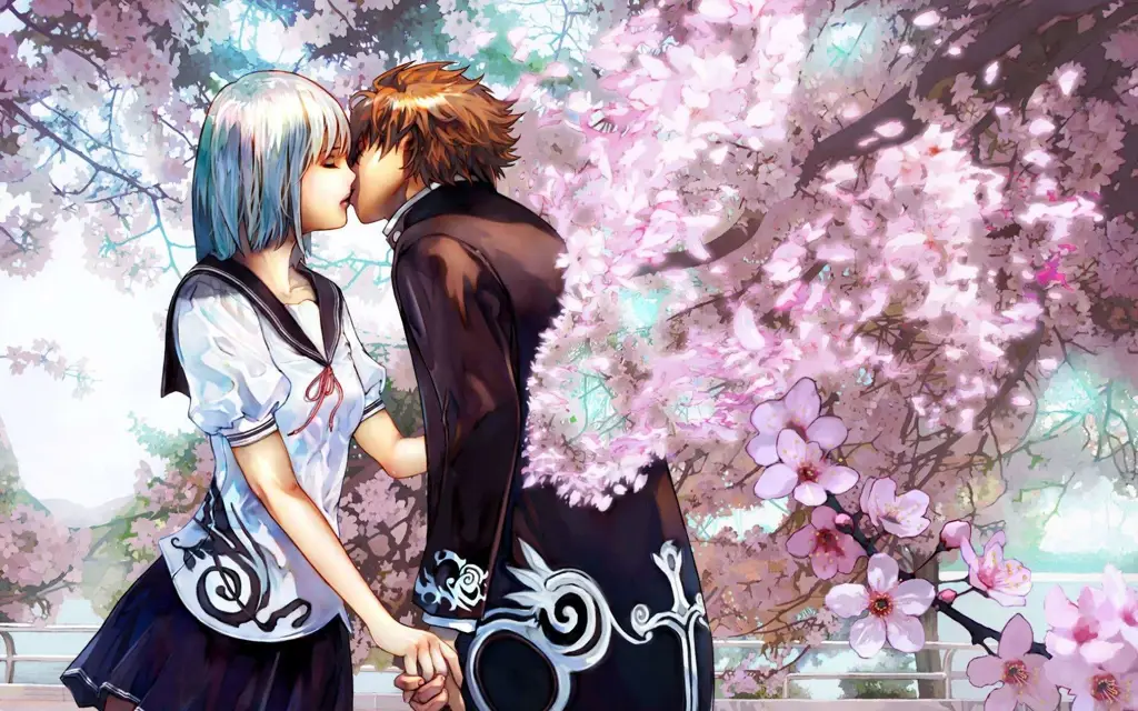 Pasangan romantis dalam anime harem Gambar pasangan anime romantis