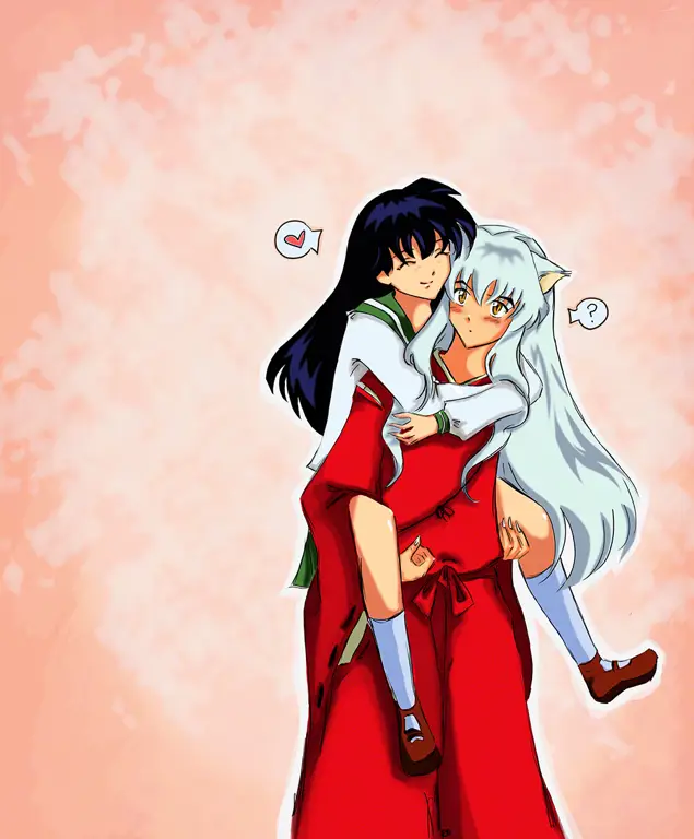 Momen romantis Inuyasha dan Kagome Inuyasha dan Kagome bersama