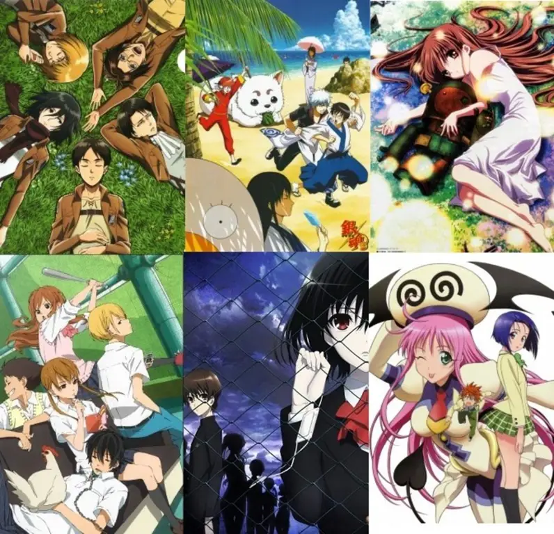 Berbagai Pilihan Genre Anime Gambar berbagai genre anime seperti action, romance, comedy
