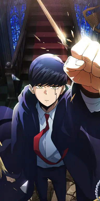 Kekuatan otot Mash Burnedead yang luar biasa Mash Burnedead, karakter utama anime Mashle