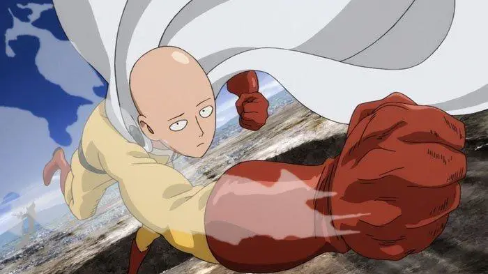 Saitama dalam Aksi Gambar Saitama di One Punch Man Season 3