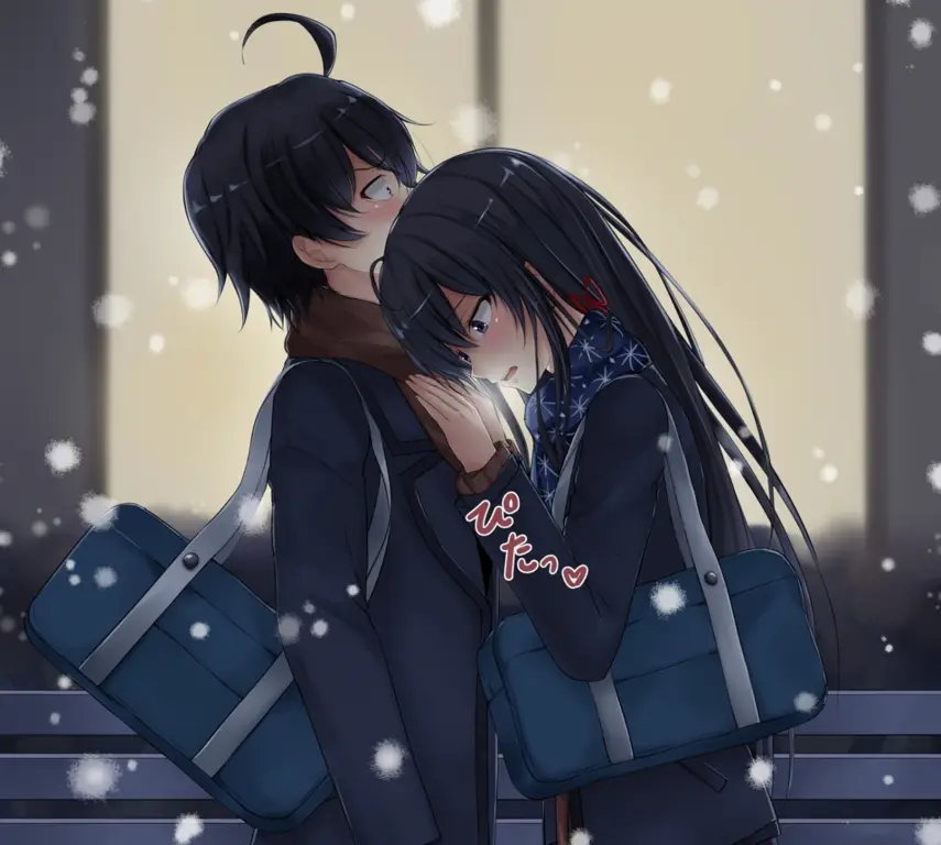 Hachiman dan Yukino dalam Oregairu Hachiman Hikigaya dan Yukino Yukinoshita dari Oregairu