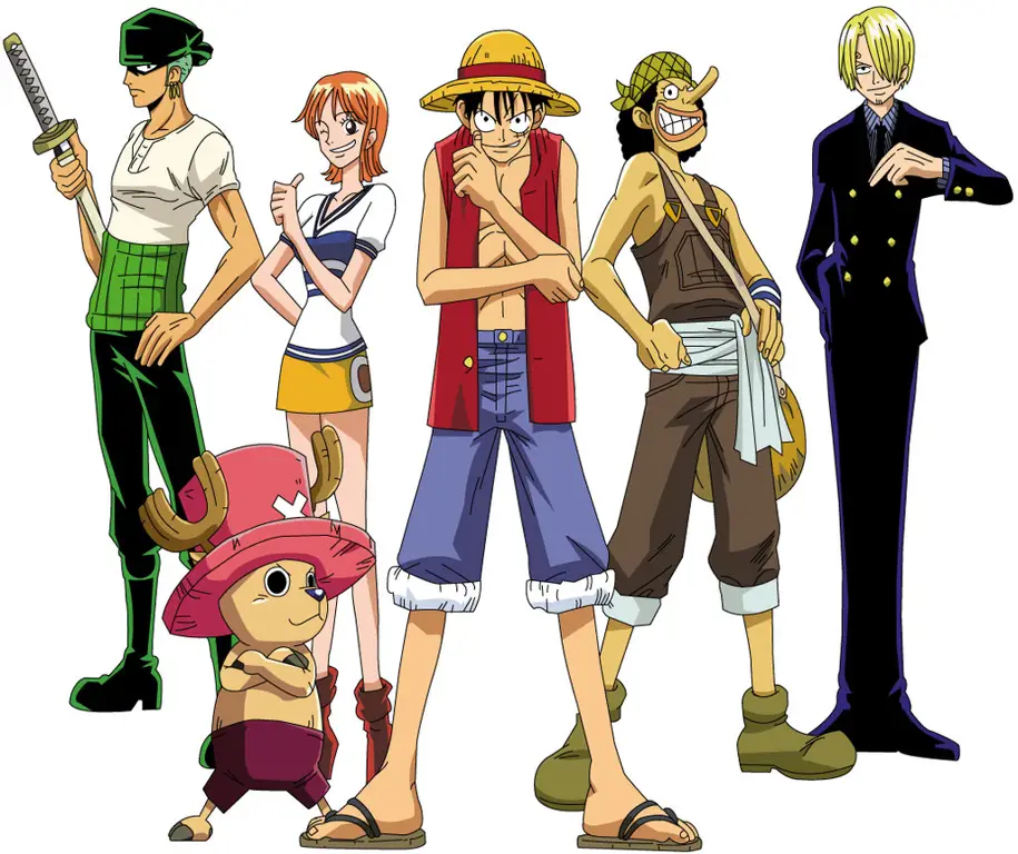 Kru Topi Jerami yang Luar Biasa Gambar Luffy dan kru Topi Jerami
