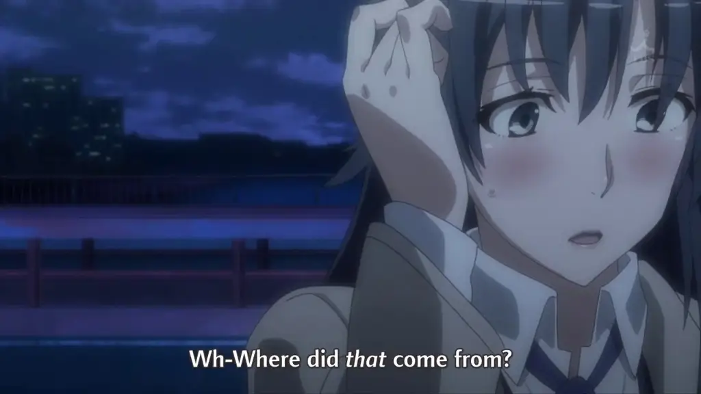 Adegan Menarik dari Oregairu Gambar adegan menarik dari anime Oregairu.