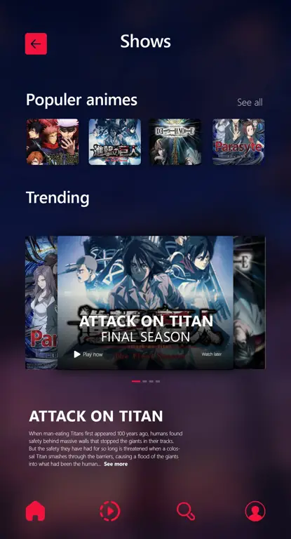 Antarmuka Streaming yang Mudah Digunakan Antarmuka platform streaming anime