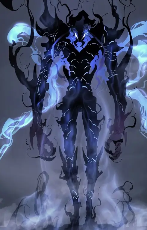 Monster Bayangan yang Mengerikan dari Solo Leveling Gambar monster bayangan dari Solo Leveling