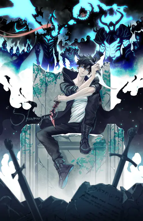 Sung Jinwoo, Pemburu Terkuat Gambar Sung Jinwoo, karakter utama dalam anime Solo Leveling