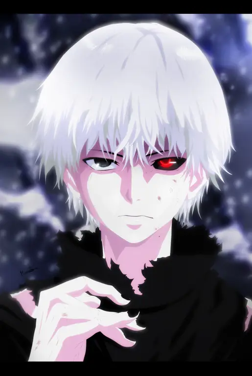 Ken Kaneki, tokoh utama dalam anime Tokyo Ghoul Gambar Ken Kaneki dari Anime Tokyo Ghoul