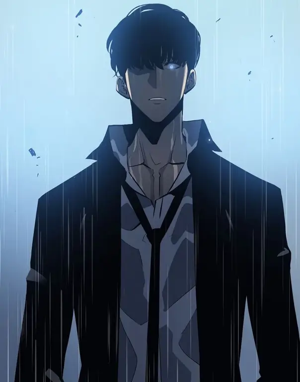 Sung Jinwoo, sang Pemburu peringkat S Gambar Sung Jinwoo dari Anime Solo Leveling