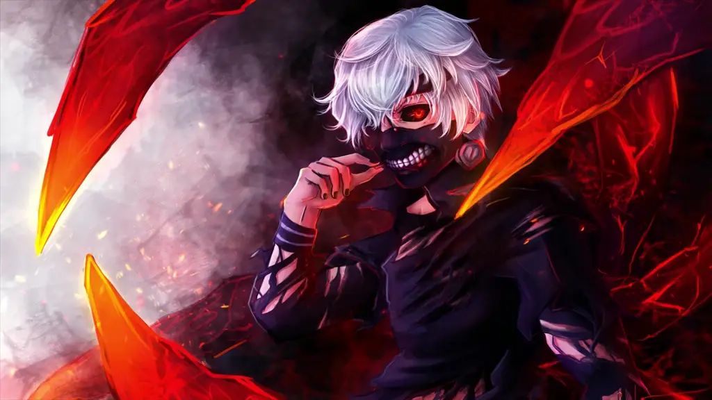 Potret Kaneki Ken, karakter utama dalam anime Tokyo Ghoul Gambar karakter utama Kaneki Ken dari Tokyo Ghoul