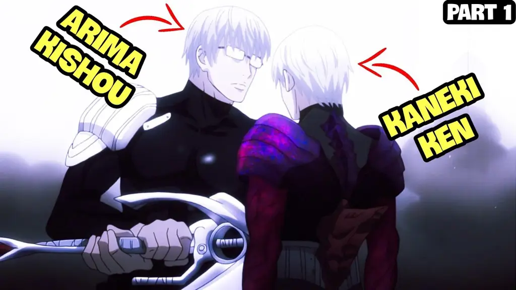 Adegan pertemuan pertama Kaneki dan Arima Gambar Kaneki Ken dan Kisho Arima saat masih muda