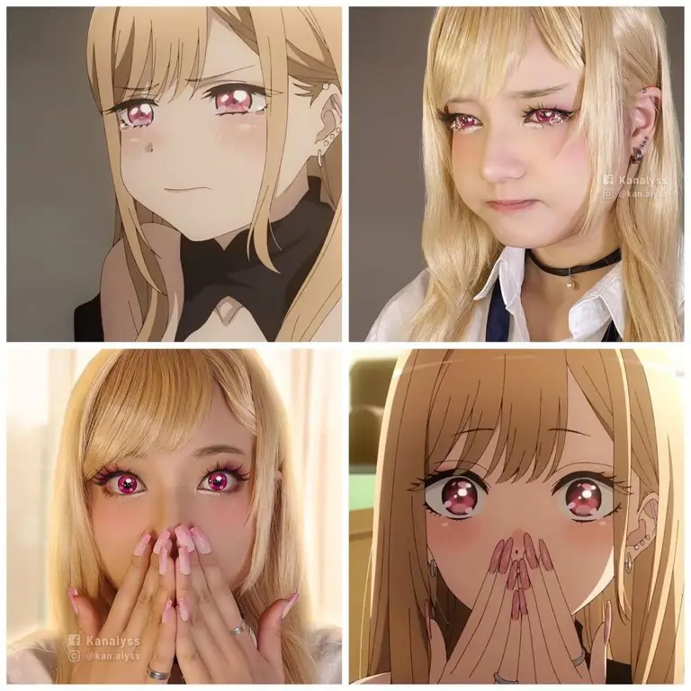 Marin dan teman-temannya dalam kostum cosplay Adegan cosplay dalam anime Sono Bisque Doll wa Koi wo Suru