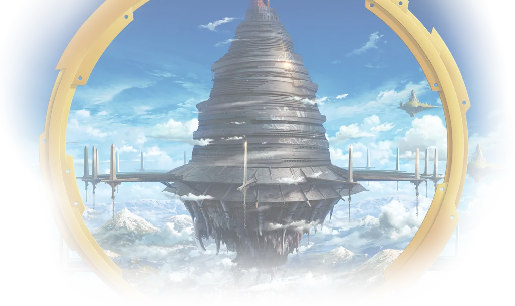 Benteng ikonik Aincrad Gambar Kastil Aincrad dari Sword Art Online