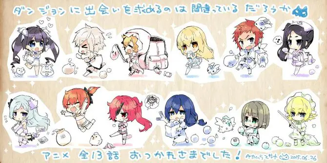 Karakter-karakter penting dalam anime Danmachi Gambar beberapa karakter dari anime Danmachi